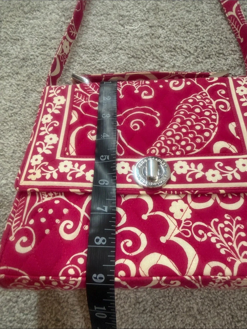 Vera Bradley Pink and Cream Crossbody Shoulder Bag